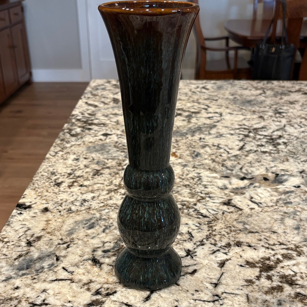 Elegant Brown/Teal Pottery Vase